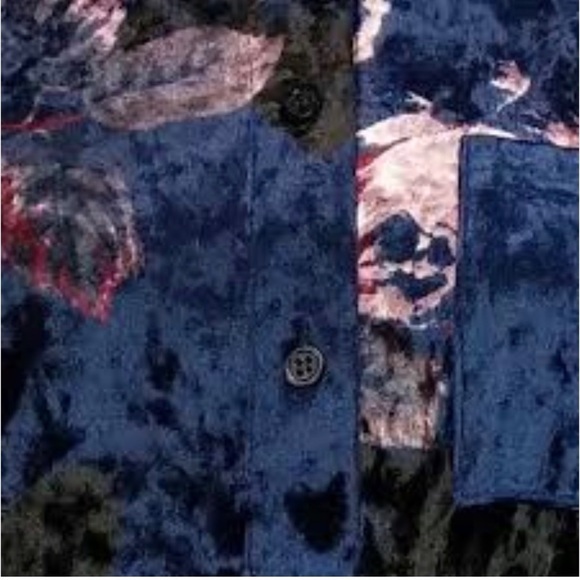 BELLE BY KIM GRAVEL VELVET SHIRT W/POCKETS SIZE M - Picture 4 of 6